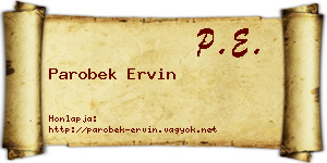 Parobek Ervin névjegykártya